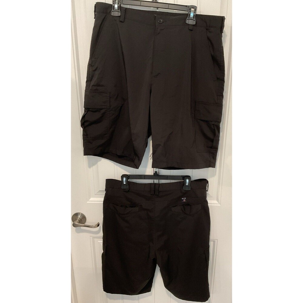 EUC Pro Celebrity American Team Sports Men’s Black Cargo 2 Pair Shorts Sz 36